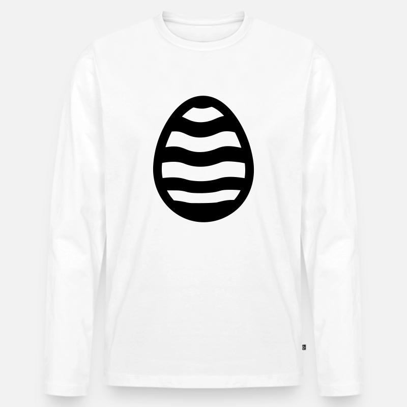 Ei - Männer Premium Bio Langarmshirt - Weiß