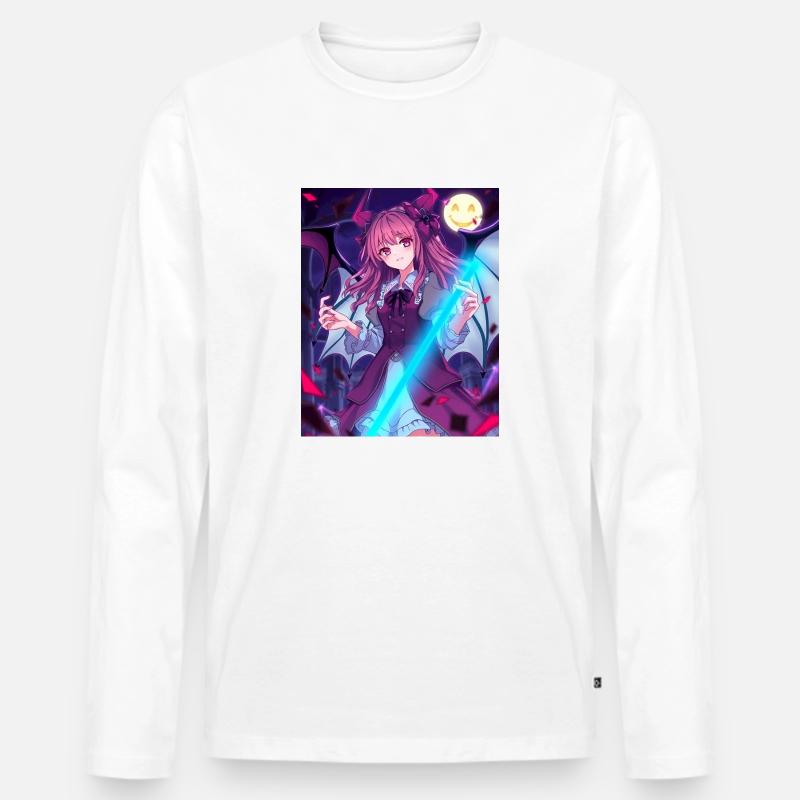 Hellow Anime Design - Männer Premium Bio Langarmshirt - Weiß