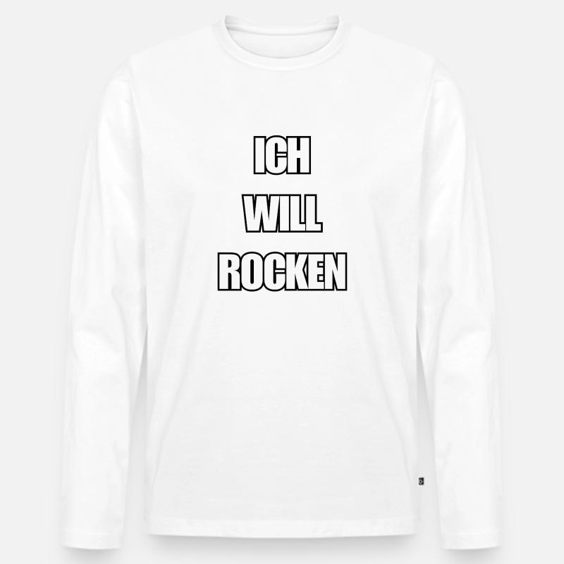 Ich will Rocken - Männer Premium Bio Langarmshirt - Weiß