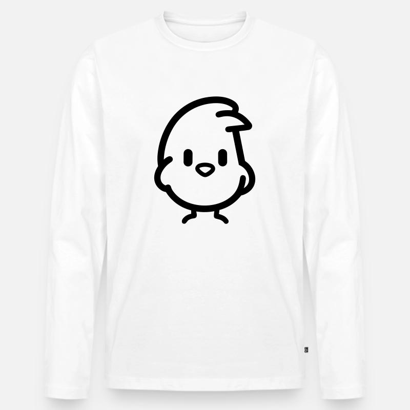 Küken - Männer Premium Bio Langarmshirt - Weiß