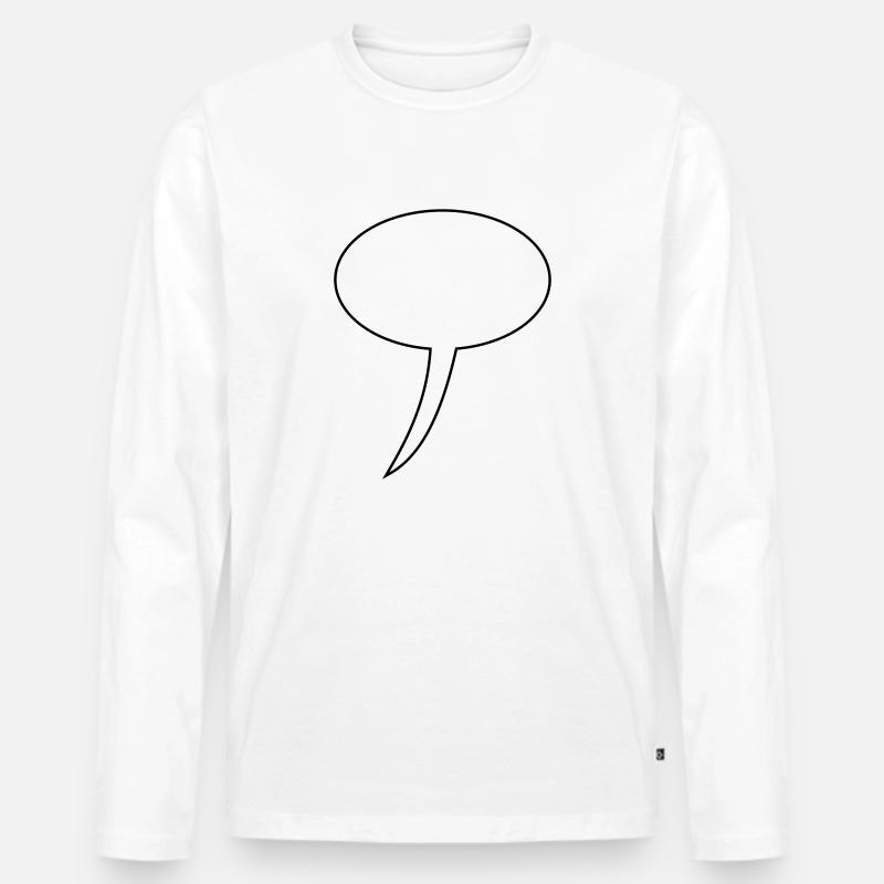 Sprechblase Design Lang - Männer Premium Bio Langarmshirt - Weiß