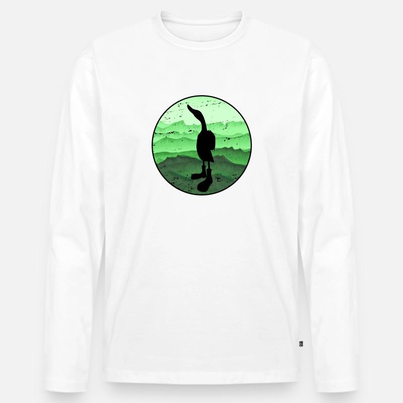 wandernde Ente - Männer Premium Bio Langarmshirt - Weiß