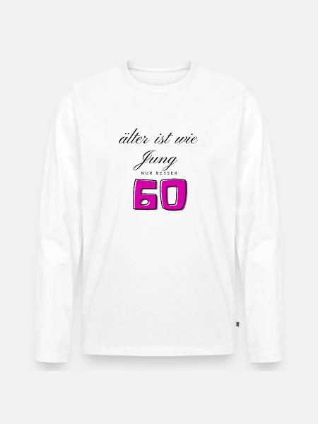 60th Birthday - Men's Premium Organic Long Sleeve Shirt - white