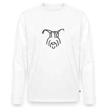 Briard dog - Men's Premium Organic Long Sleeve Shirt - white - Front - Nico (187cm)