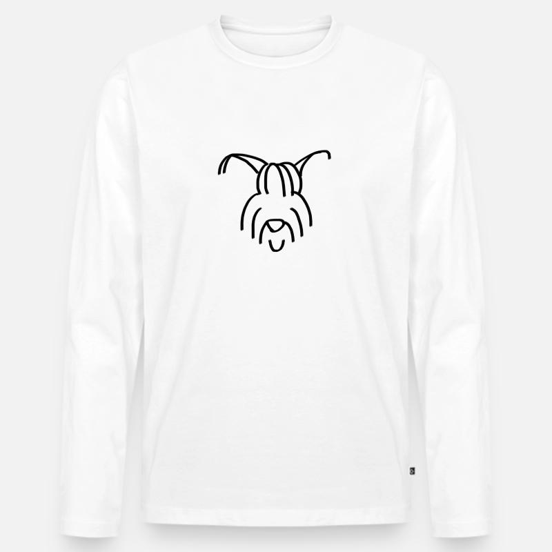 Hund Briard - Männer Premium Bio Langarmshirt - Weiß