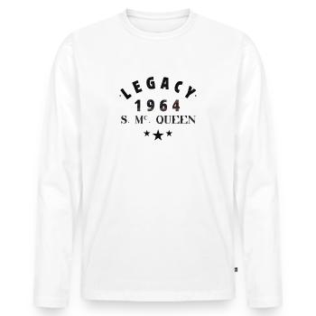 Legacy Steve Mc Queen - T-shirt manches longues Premium bio Homme - blanc - Devant - Nico (187cm)