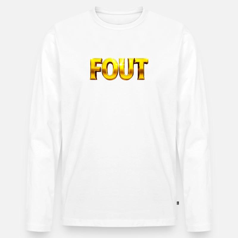 Golden Error Typografie - Männer Premium Bio Langarmshirt - Weiß