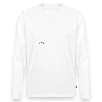 Un jour je dominerai le monde t-shirt équitation - T-shirt manches longues Premium bio Homme - blanc - Devant - Nico (187cm)