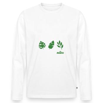 Désolé je n'écoutais pas t-shirt naturopathe - T-shirt manches longues Premium bio Homme - blanc - Devant - Nico (187cm)