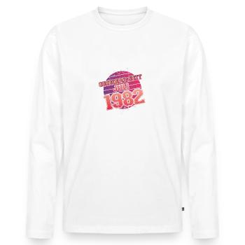 Juli 1982 - 40. Geburtstag Geschenk. Deutsch. - Männer Premium Bio Langarmshirt - Weiß - Vorne - Nico (187cm)