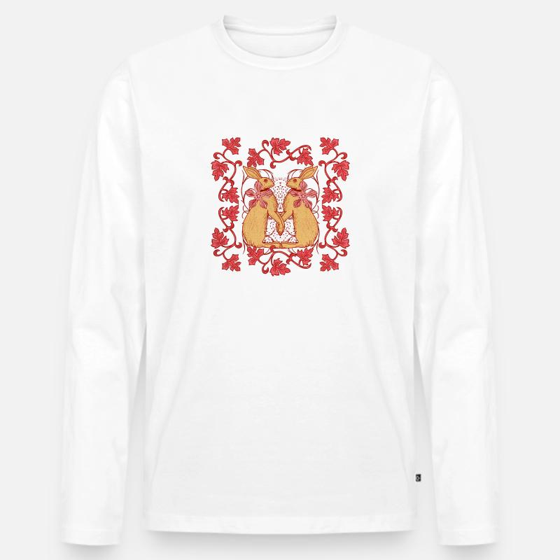 Medieval Hare - Männer Premium Bio Langarmshirt - Weiß