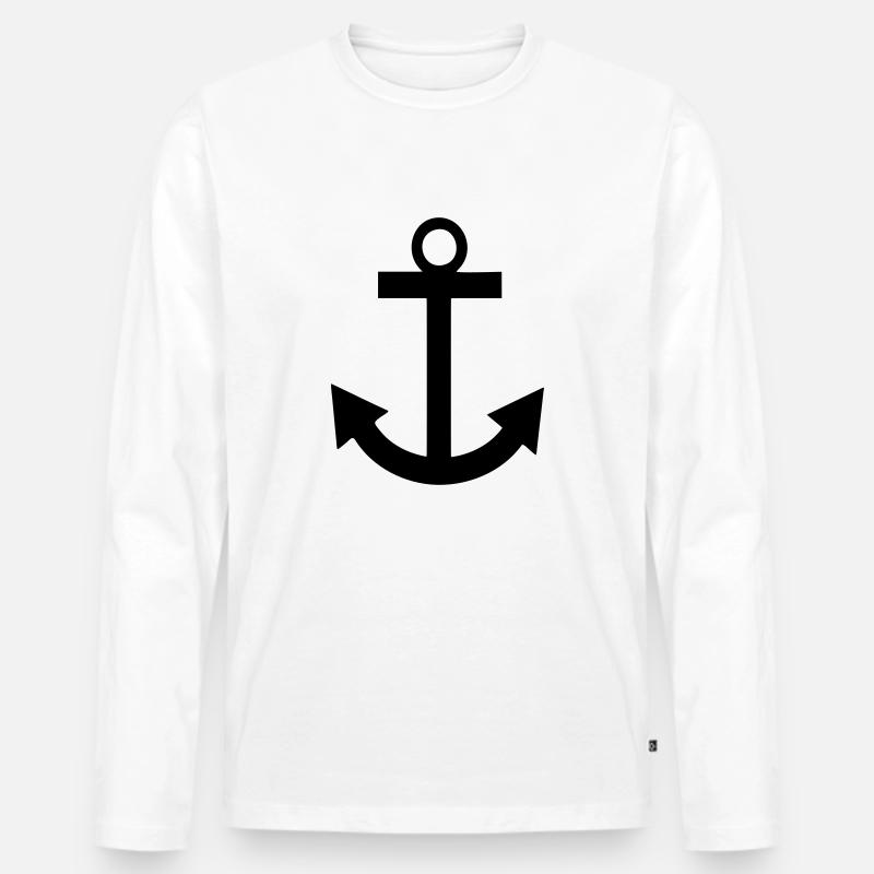 Anker - Männer Premium Bio Langarmshirt - Weiß