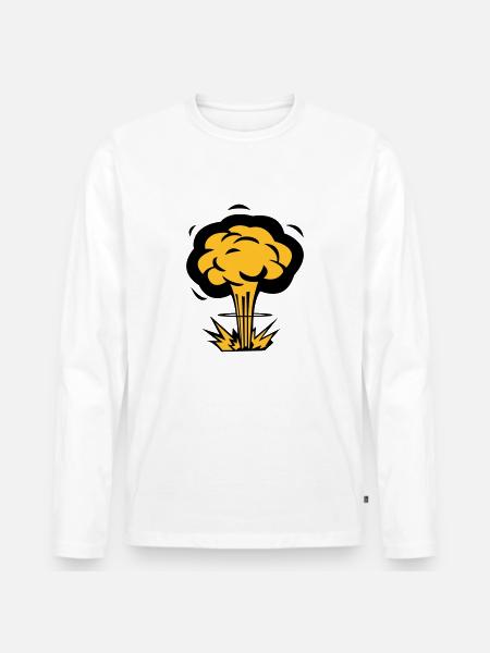 Atompilz - Männer Premium Bio Langarmshirt - Weiß
