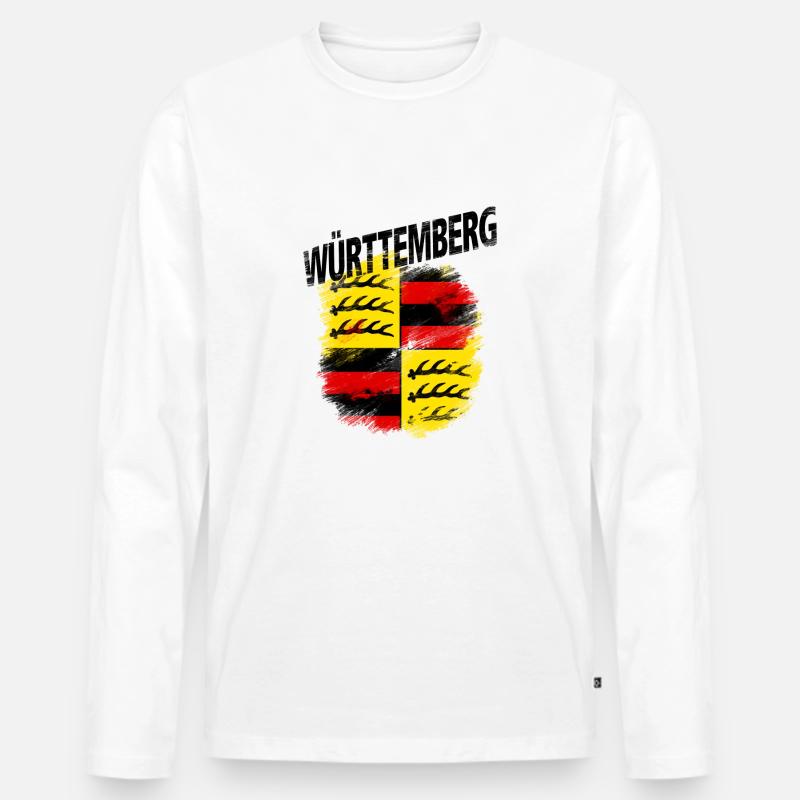 Württemberg - Männer Premium Bio Langarmshirt - Weiß