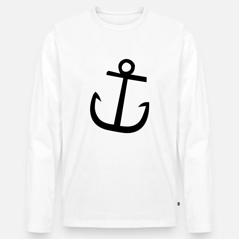 DE - Anker - Männer Premium Bio Langarmshirt - Weiß