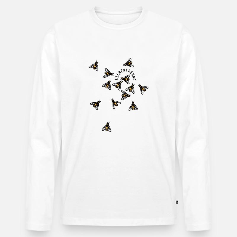 Bienen - Männer Premium Bio Langarmshirt - Weiß