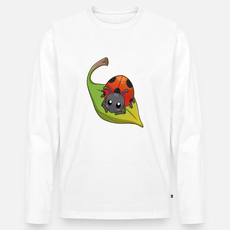 Ladybug - Marienkäfer - Männer Premium Bio Langarmshirt - Weiß