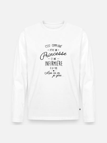 Princesse et infirmière - T-shirt manches longues Premium bio Homme - blanc
