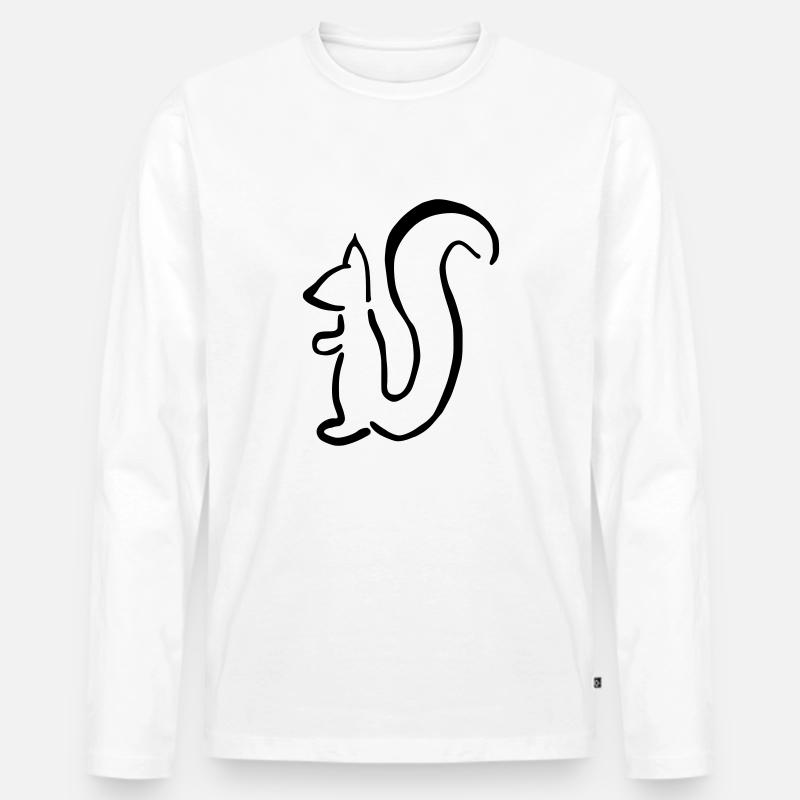 Eichhörnchen - Männer Premium Bio Langarmshirt - Weiß