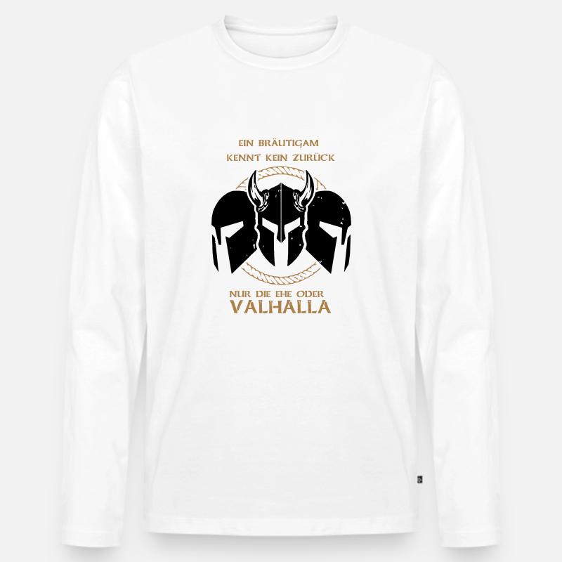 Valhalla Junggesellenabschied - Männer Premium Bio Langarmshirt - Weiß