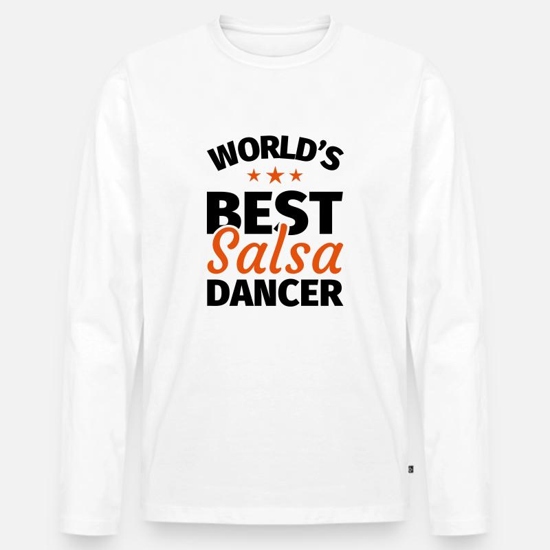 Salsa - Männer Premium Bio Langarmshirt - Weiß