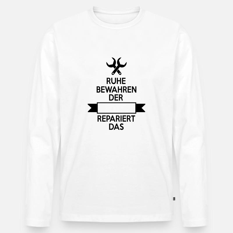 Mechaniker - Männer Premium Bio Langarmshirt - Weiß