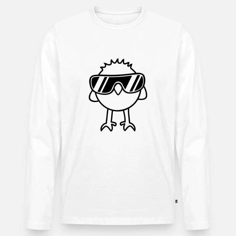 Cool Chick - Männer Premium Bio Langarmshirt - Weiß