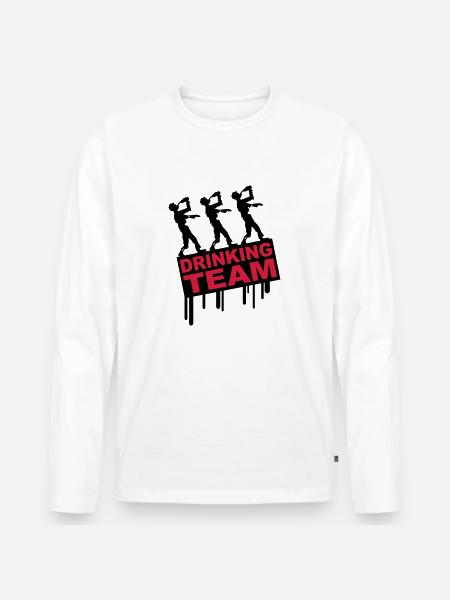 Drunken Party Zombies Drinking Team - Men's Premium Organic Long Sleeve Shirt - white
