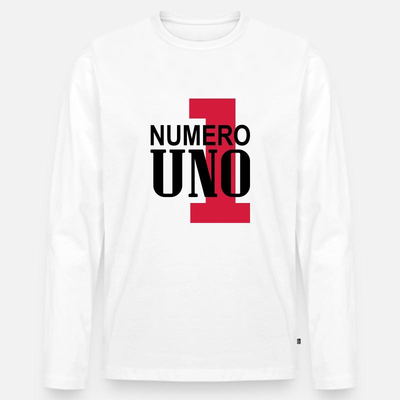 NUMERO UNO - Männer Premium Bio Langarmshirt - Weiß