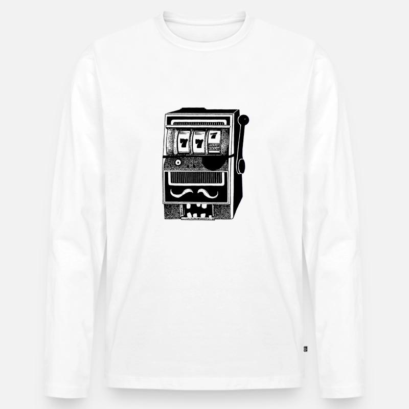 Einarmiger Bandit - Männer Premium Bio Langarmshirt - Weiß