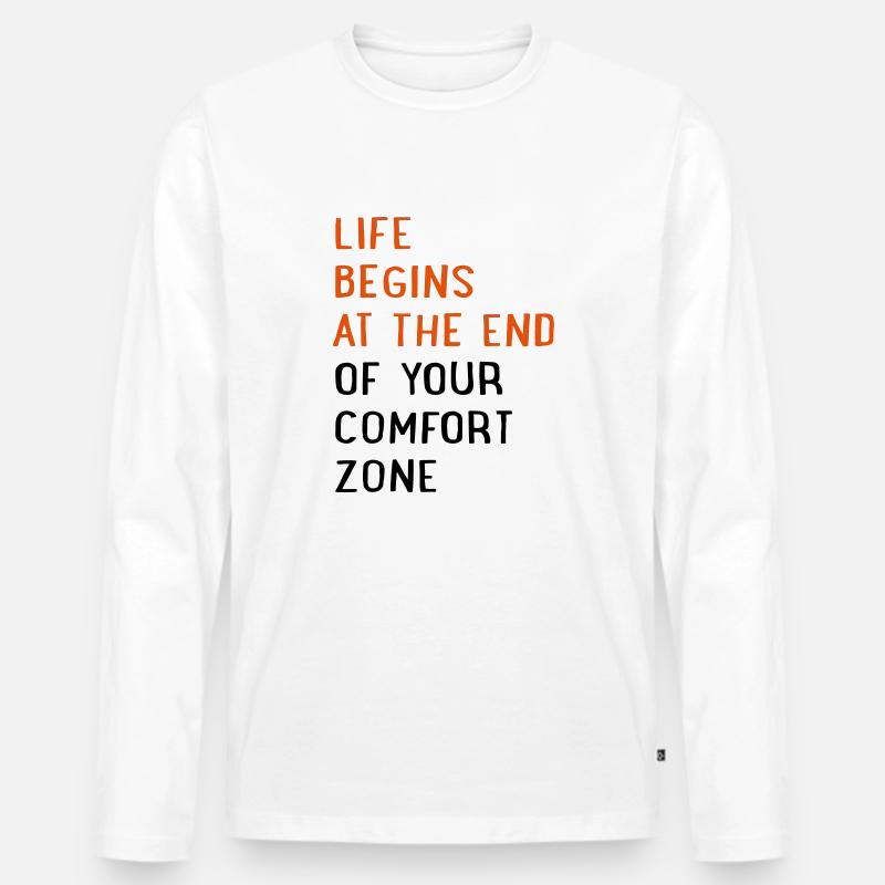 Motivation - Männer Premium Bio Langarmshirt - Weiß