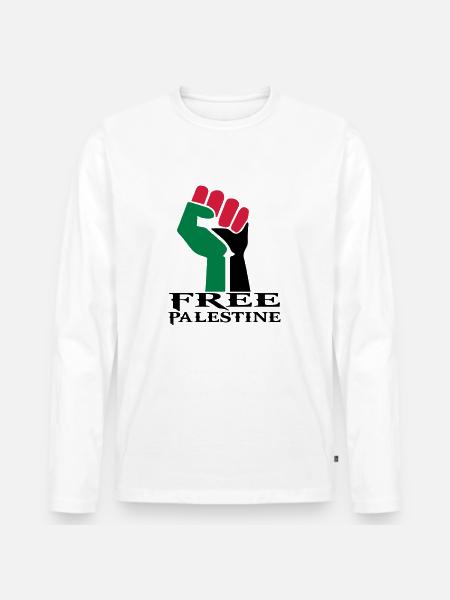drawing palestinian symbol flag palestine - Men's Premium Organic Long Sleeve Shirt - white