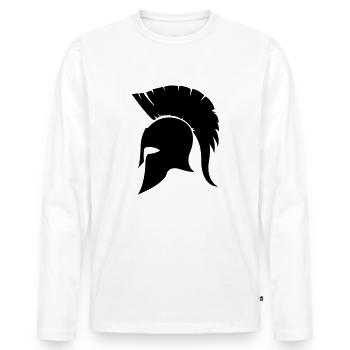 sparta_helm - Men's Premium Organic Long Sleeve Shirt - white - Front - Nico (187cm)
