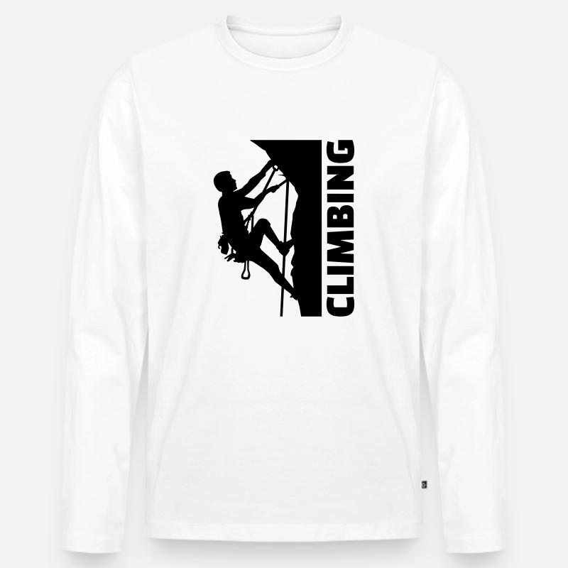 Klettern - Männer Premium Bio Langarmshirt - Weiß