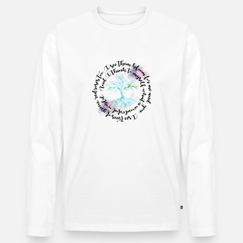 Hippie-Baum - Männer Premium Bio Langarmshirt - Weiß