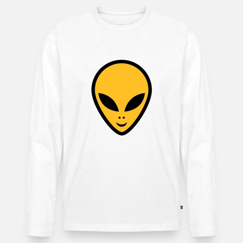 alieno - Maglia a manica lunga ecologica premium da uomo - bianco