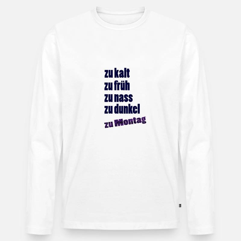 zu kalt zu frueh - Männer Premium Bio Langarmshirt - Weiß