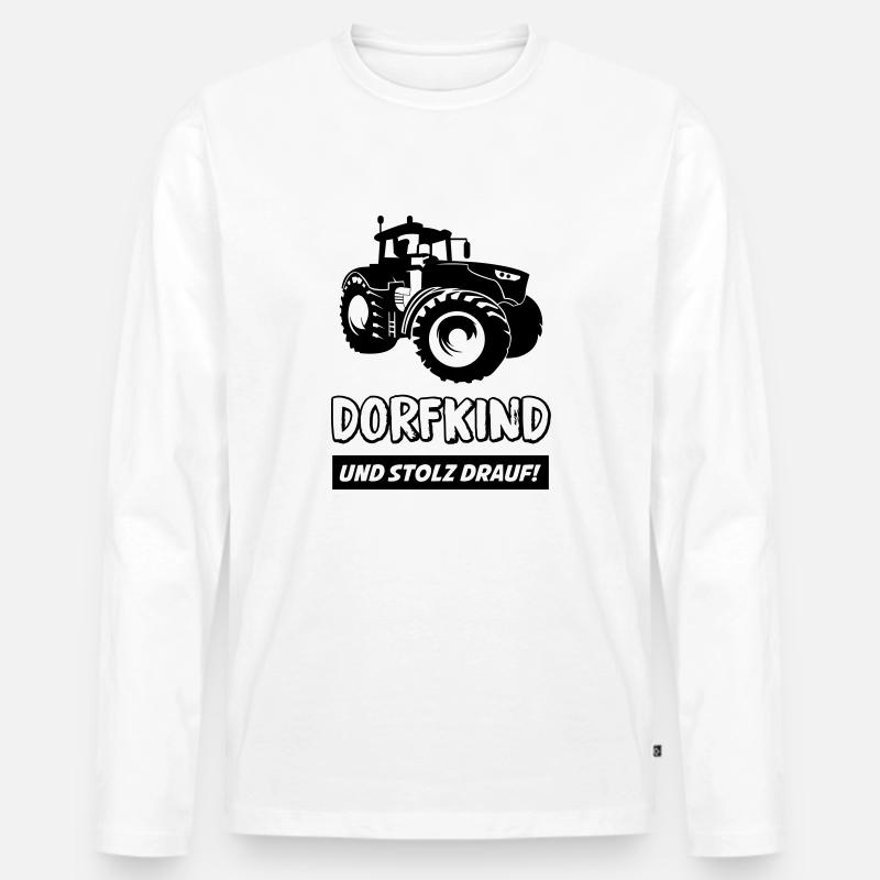 dorfkind_stolz_drauf_02 - Männer Premium Bio Langarmshirt - Weiß
