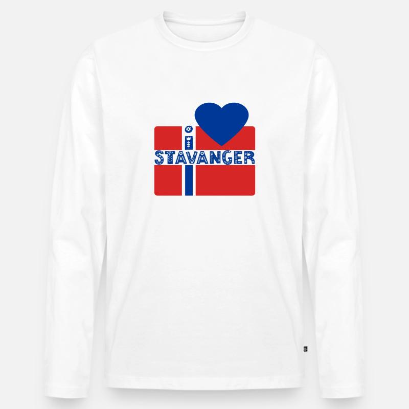 Stavanger - Männer Premium Bio Langarmshirt - Weiß