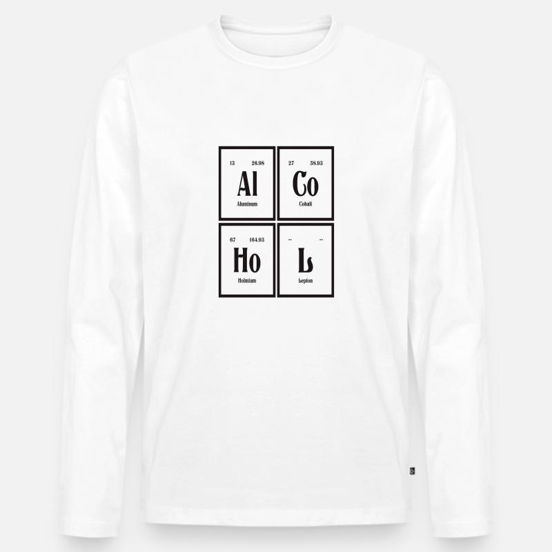 Alkohol - Periodensystem der Elemente - Männer Premium Bio Langarmshirt - Weiß