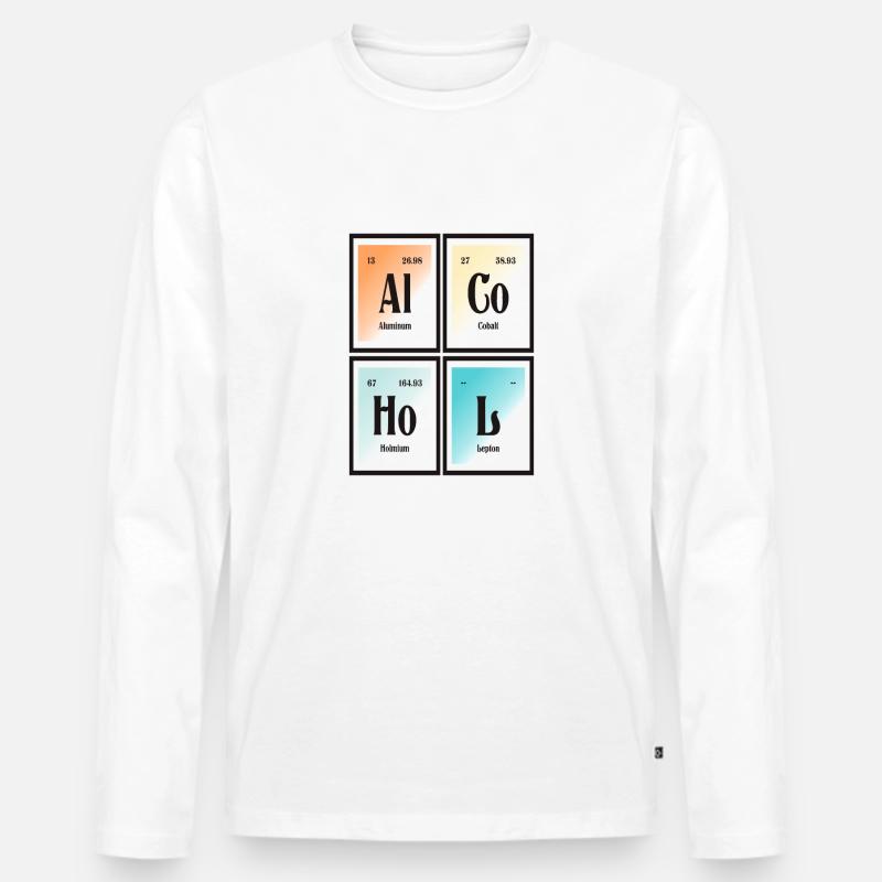 Alkohol | Periodensystem der Elemente - Männer Premium Bio Langarmshirt - Weiß