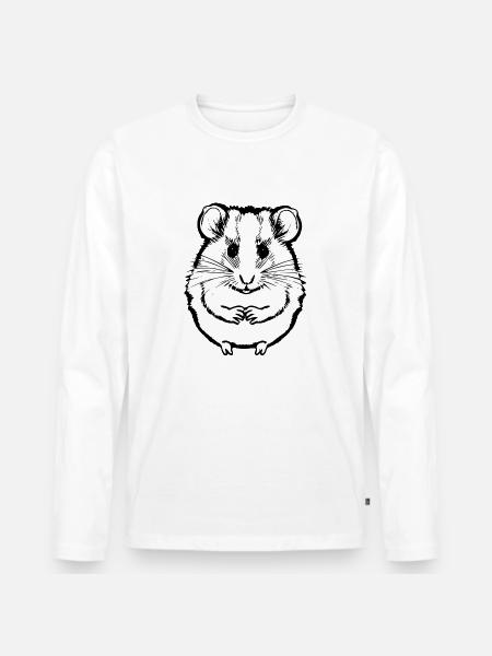 Hamster cute animal rodent animals funny pet 10 - Men's Premium Organic Long Sleeve Shirt - white