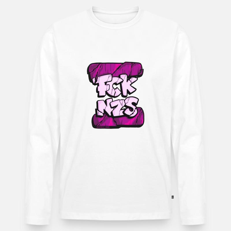 FCKNZS pink - Männer Premium Bio Langarmshirt - Weiß