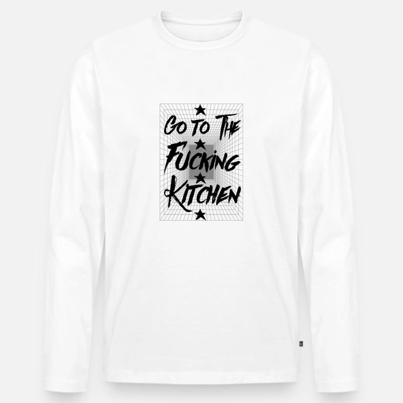 F.....g Kitchen Design - Männer Premium Bio Langarmshirt - Weiß