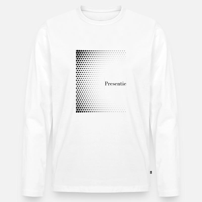 Presentie Muster - Männer Premium Bio Langarmshirt - Weiß