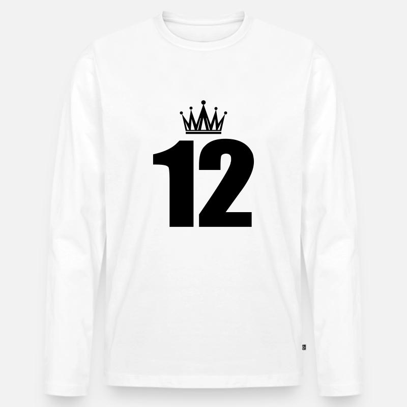 12 - Männer Premium Bio Langarmshirt - Weiß
