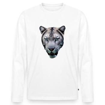 promesse - T-shirt manches longues Premium bio Homme - blanc - Devant - Nico (187cm)
