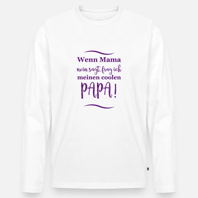 lustige sprüche cooler papa - Männer Premium Bio Langarmshirt - Weiß