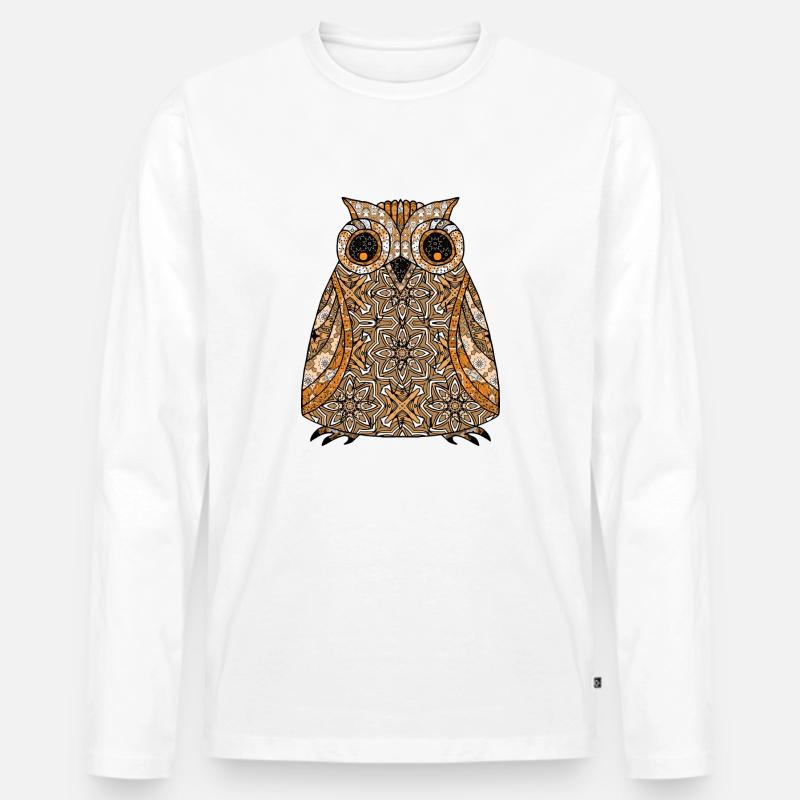 Vogel - Männer Premium Bio Langarmshirt - Weiß
