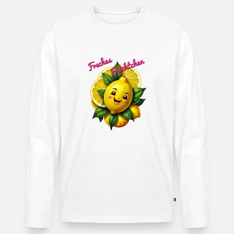 Freches Früchtchen - Männer Premium Bio Langarmshirt - Weiß